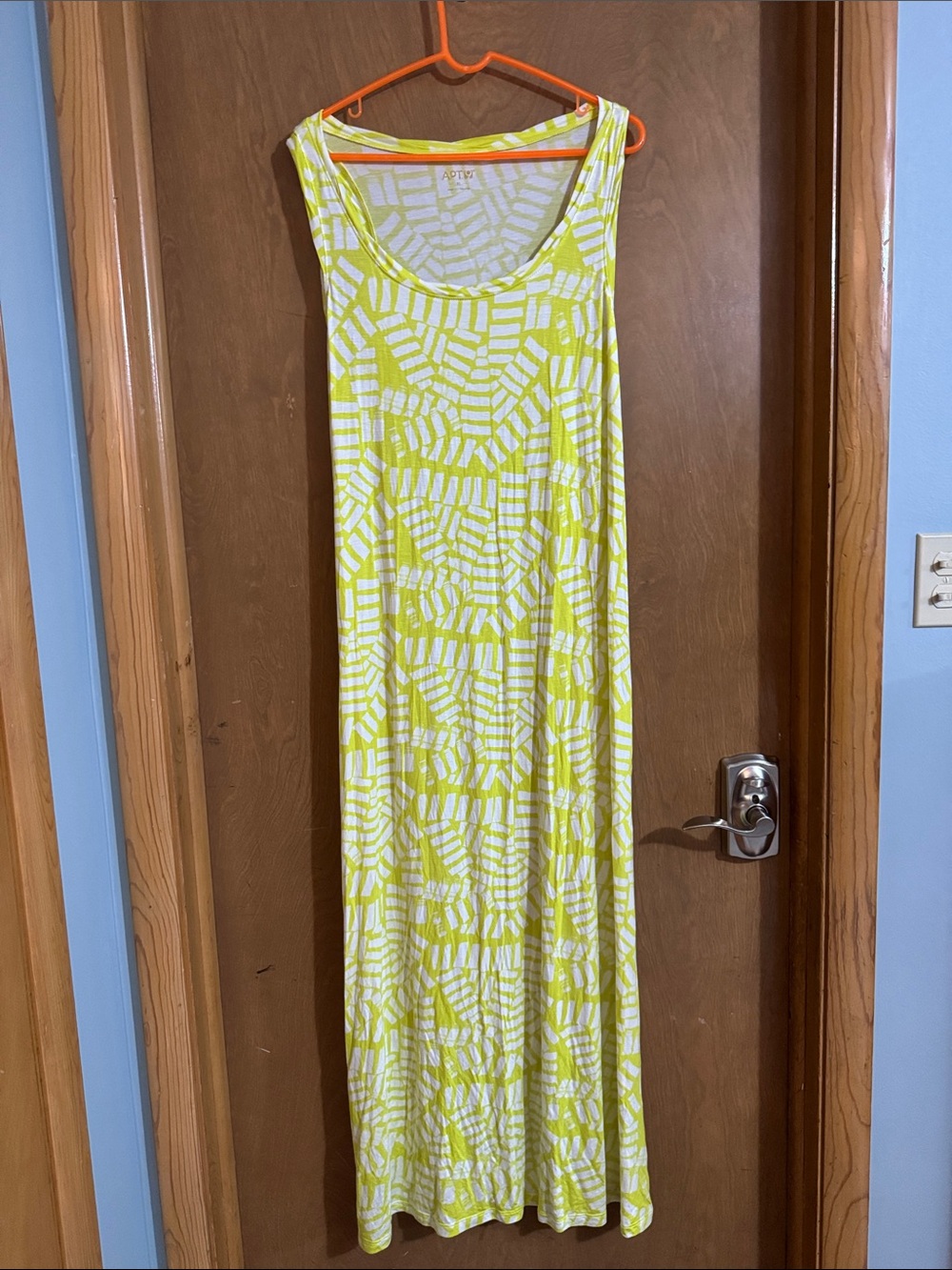Apt. 9 Neon & White Geometric Tank Maxi Sundress